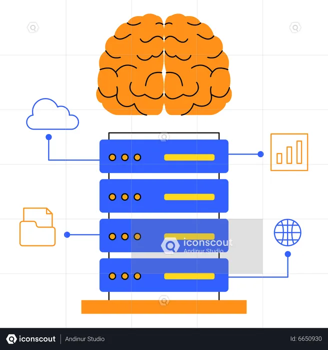 Datenbank für Künstliche Intelligenz  Illustration