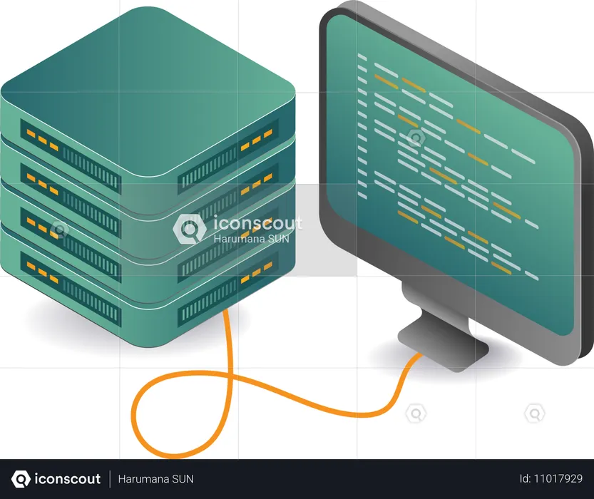 Datensicherheitstechnik mit Servernetzwerk  Illustration