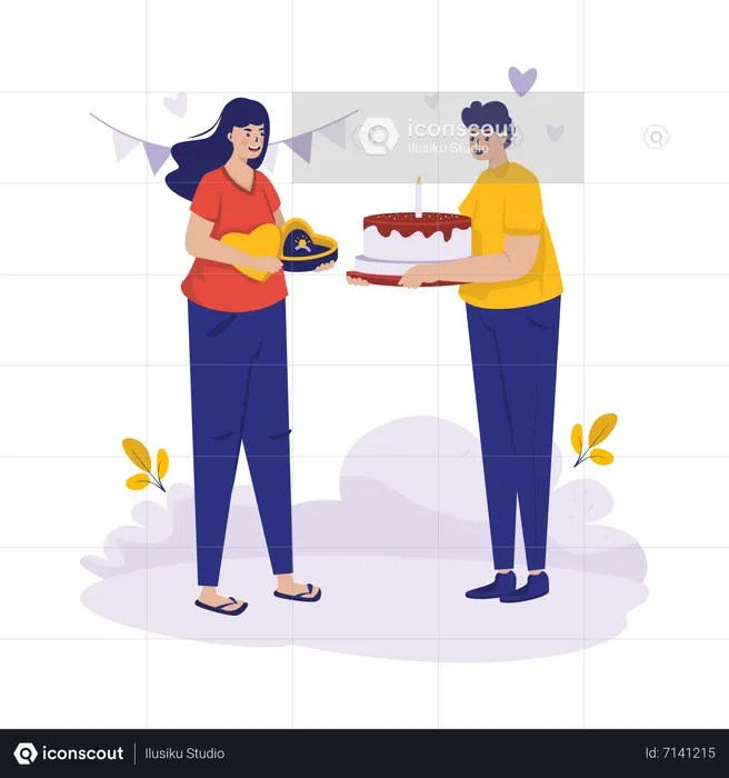 Dating anniversary  Illustration