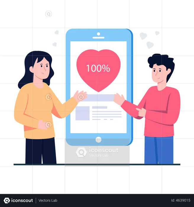 Dating App Match  Illustration