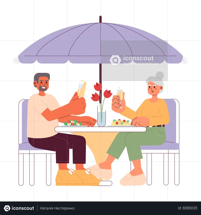 Dating elderly  Illustration