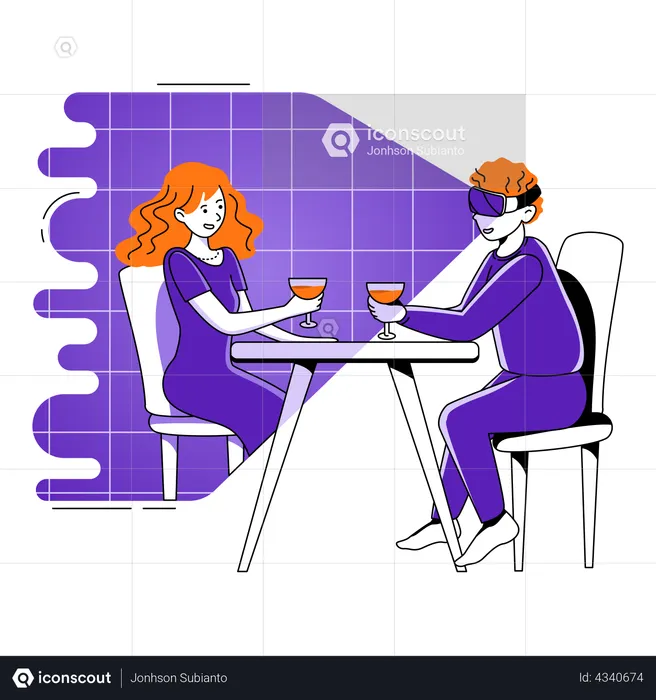 Dating in metaverse  Illustration
