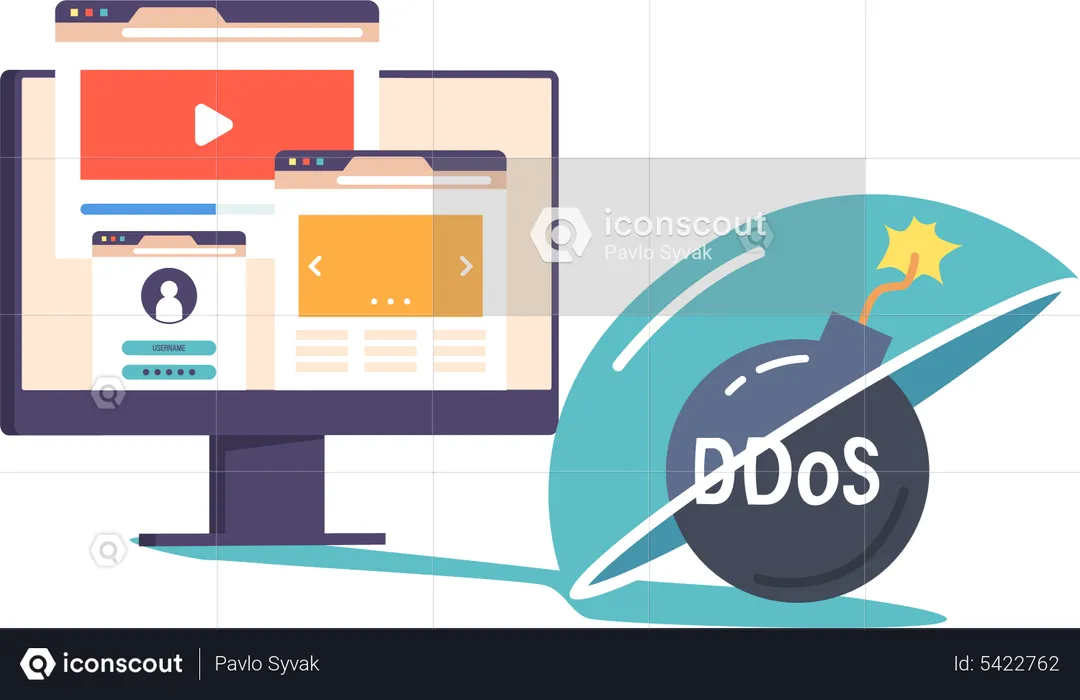 DDoS protection for website  Illustration