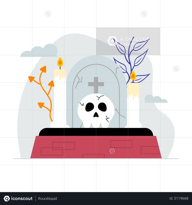 Dead cemetery  Illustration