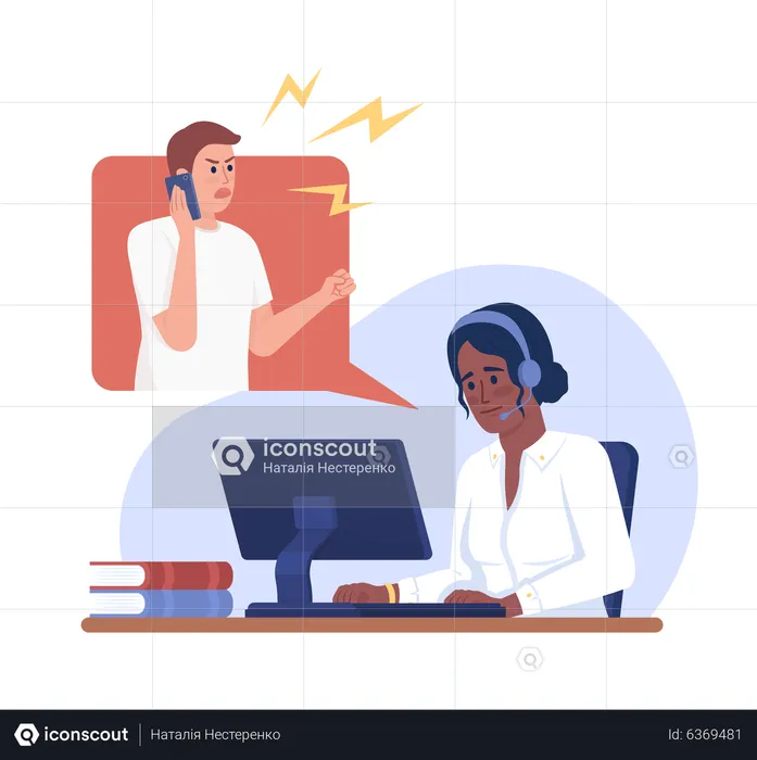 Deal with angry customer on phone  Illustration