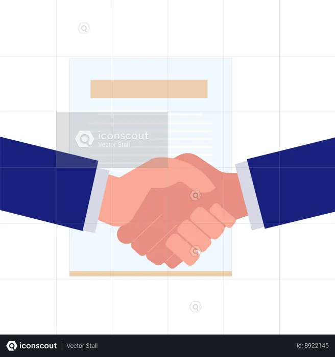 Dealing done on business agreement  Illustration