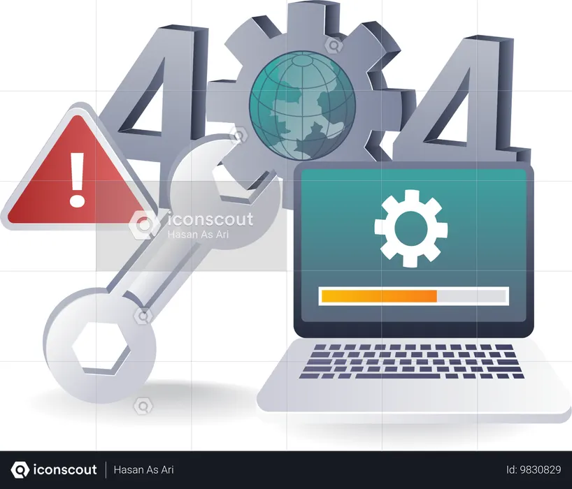 Dealing with Error 404 on Your Computer  Illustration