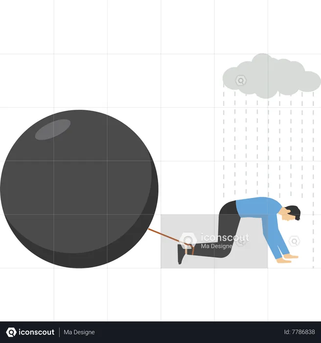 Debt and monsoon in the life of a businessman  Illustration
