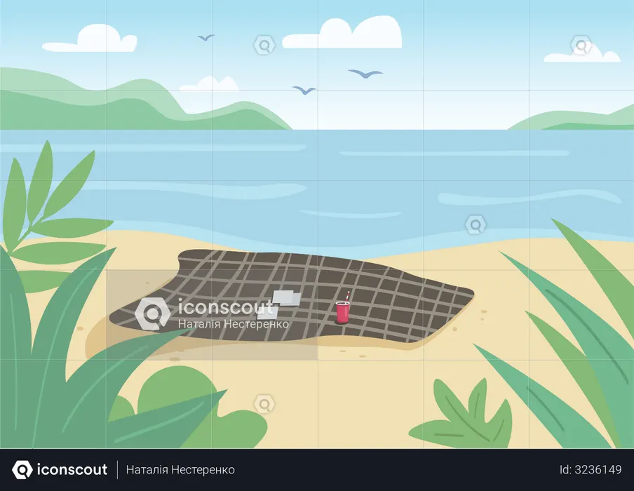 Decke am wilden Strand  Illustration