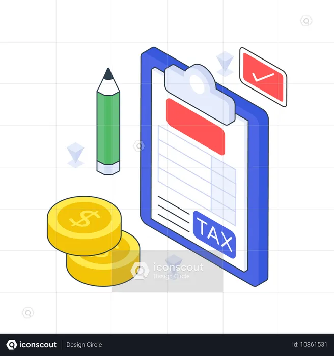 Remplissage des taxes  Illustration