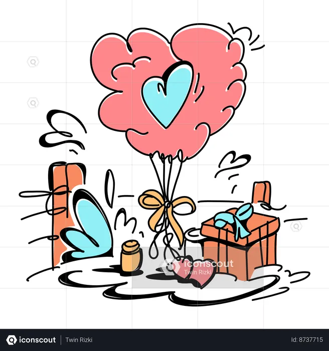 Decoracion de san valentin  Ilustración