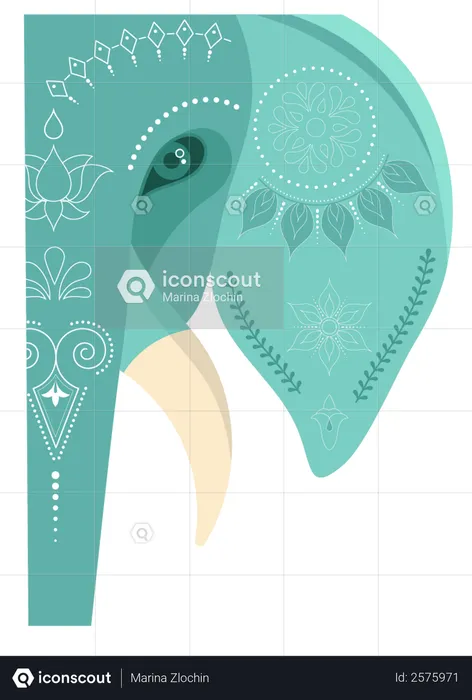 Decorated Indian elephant  Illustration