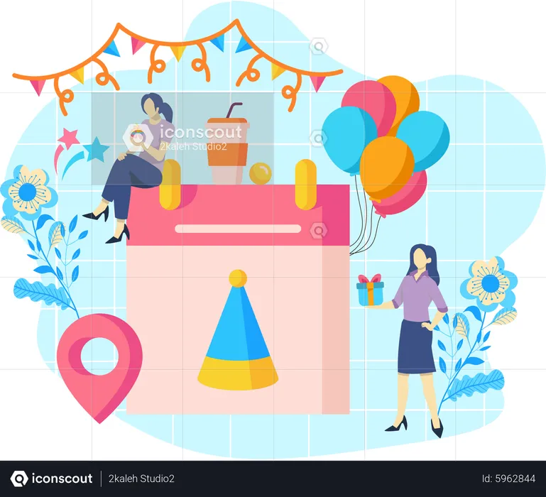 Décoration de fête d'anniversaire  Illustration