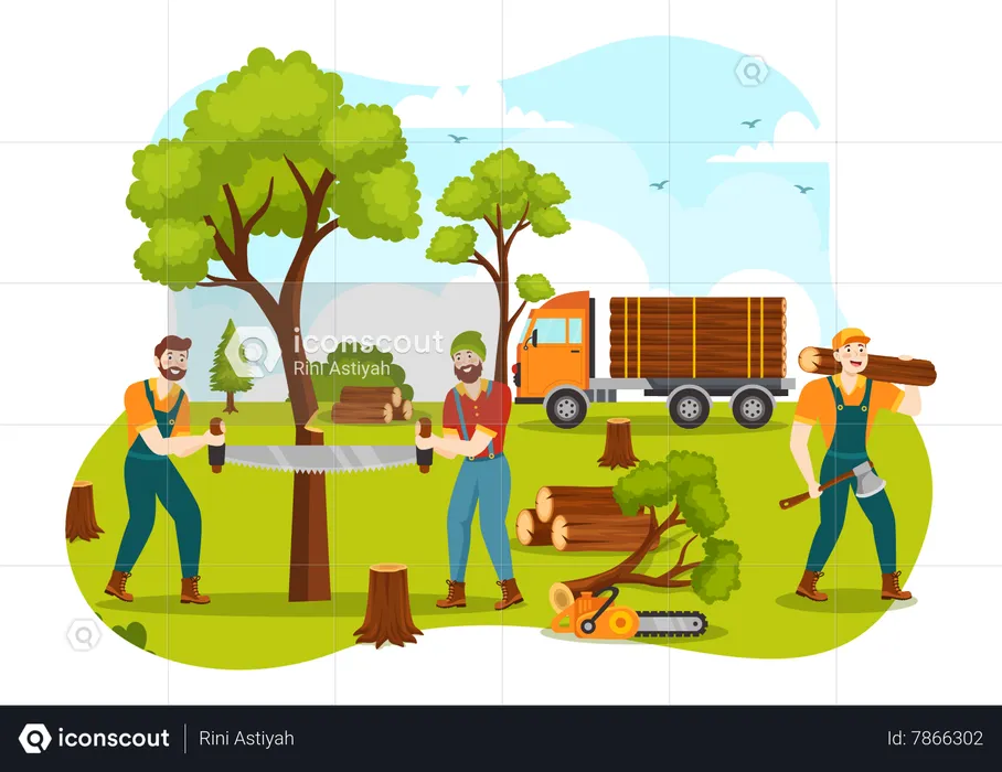 Deforestation Activity  Illustration