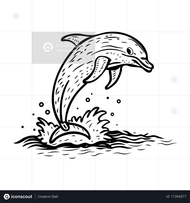 Salto de delfines  Ilustración