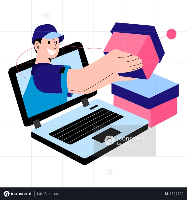 Deliver online order  Illustration
