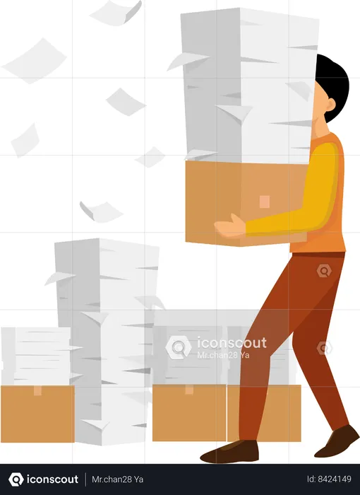 Delivery boy is delivering package at specific location  Illustration