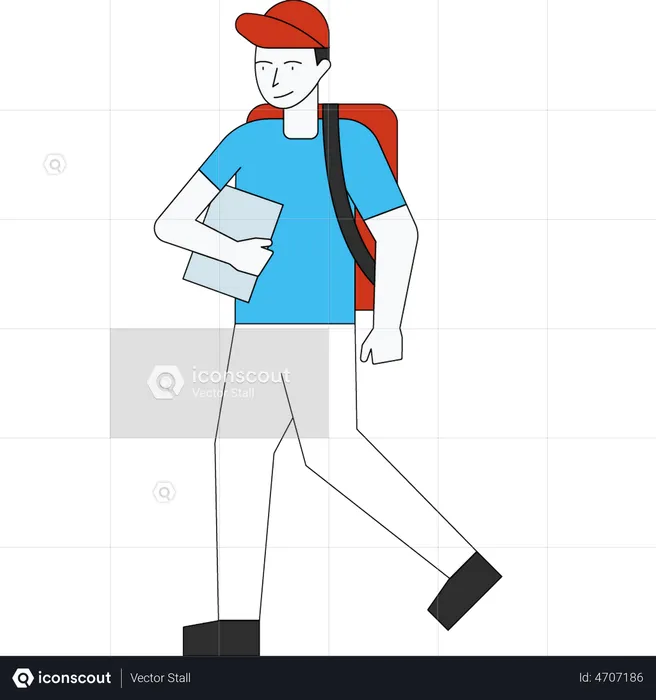 Delivery boy is going to deliver the parcel  Illustration