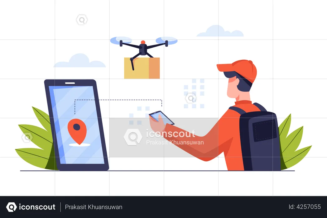 Delivery by drone  Illustration