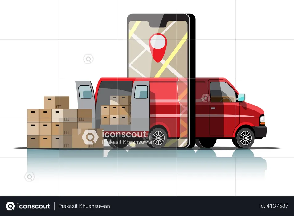 Delivery by van  Illustration