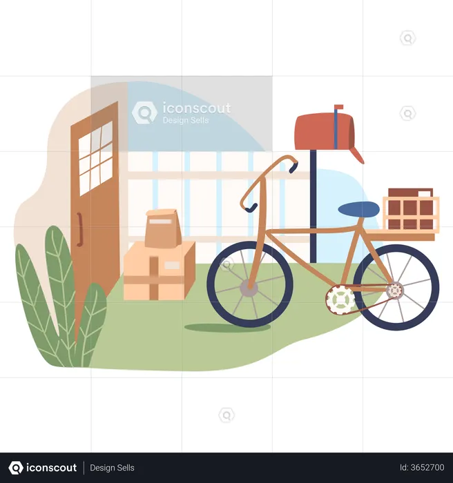 Delivery cycle with packages  Illustration