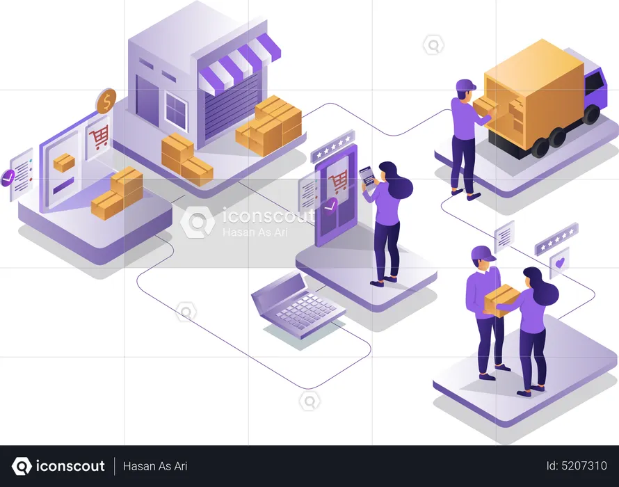 Delivery from e-commerce store  Illustration