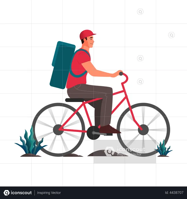 Delivery guy riding cycle  Illustration