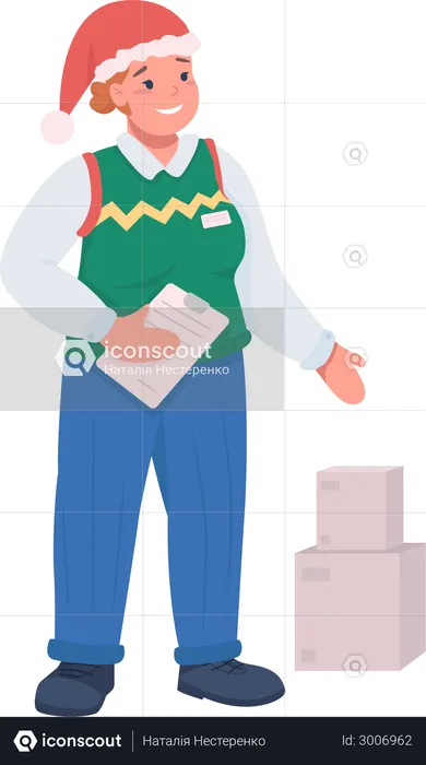 Delivery guy with package  Illustration
