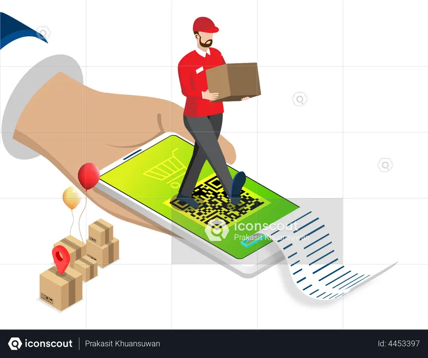 Delivery Identity Barcode  Illustration