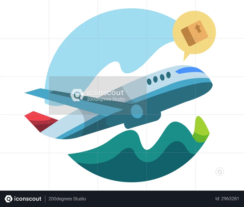 Delivery in plane  Illustration