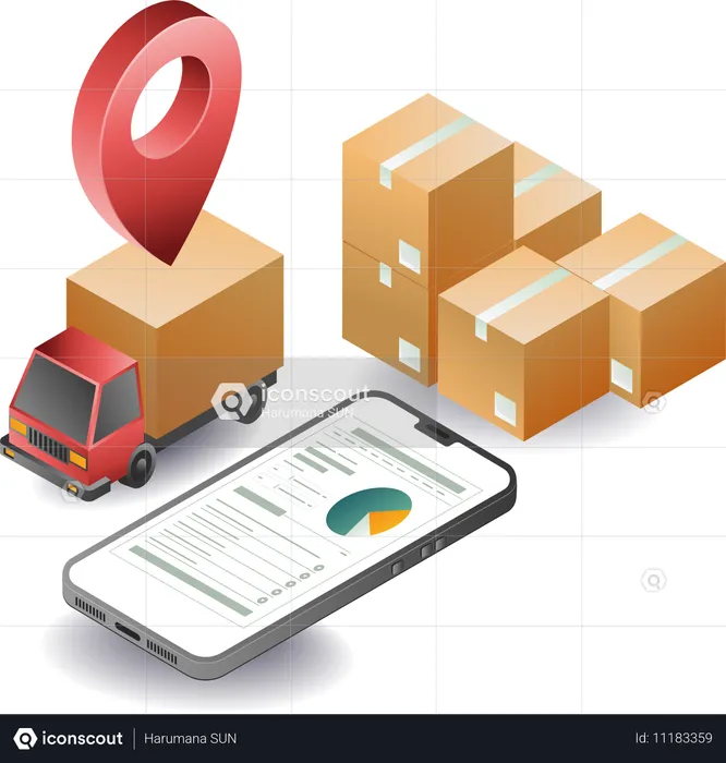 Delivery location analysis management  Illustration