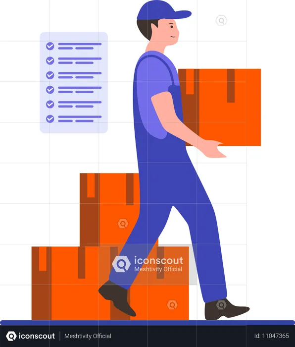 Delivery Logistics report prepared by employee  Illustration