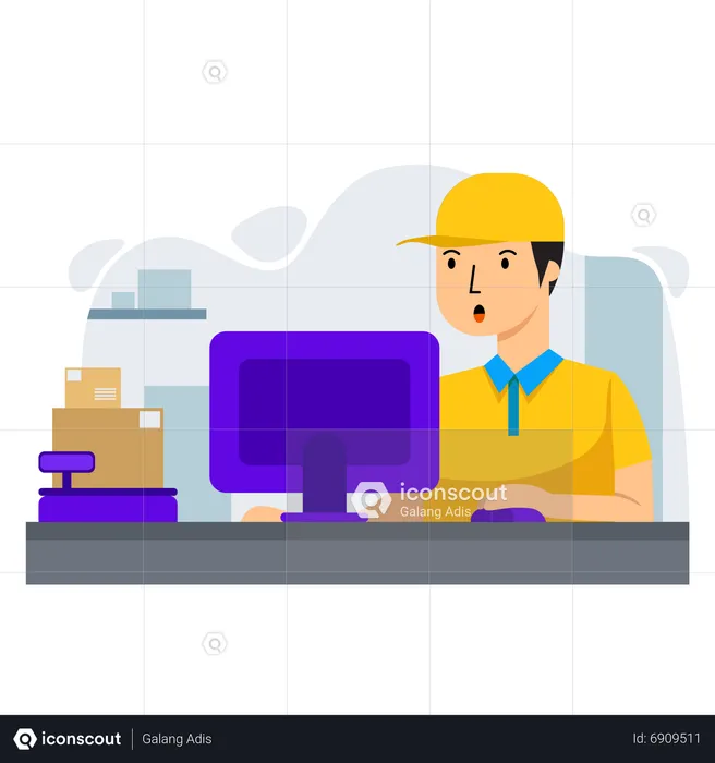 Delivery Man Customer Service  Illustration