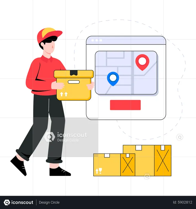 Delivery man delivery Parcel  Illustration
