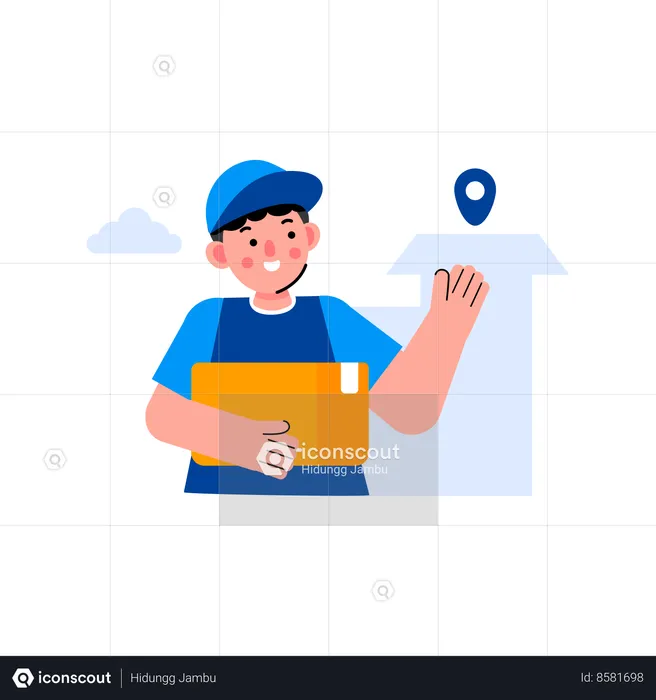 Delivery man doing shipping job  Illustration