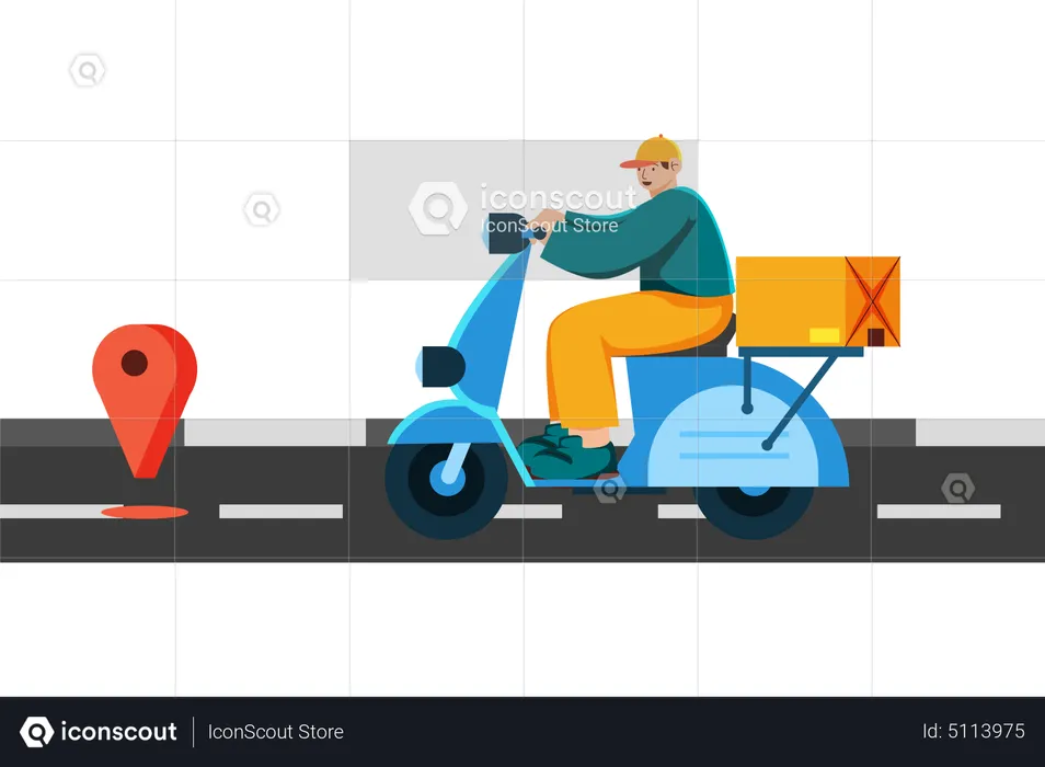 Delivery man give express delivery service  Illustration