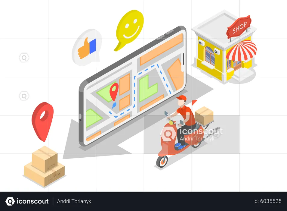 Delivery man giving fast delivery service  Illustration