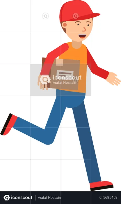 Delivery man going for service  Illustration