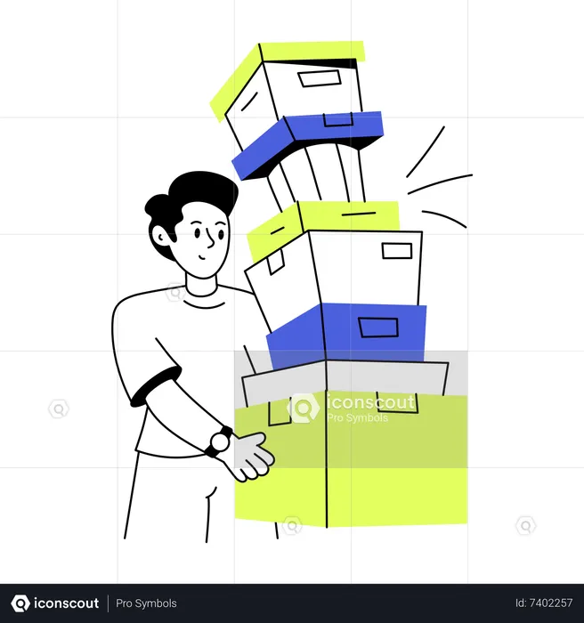 Delivery Man holding boxes  Illustration