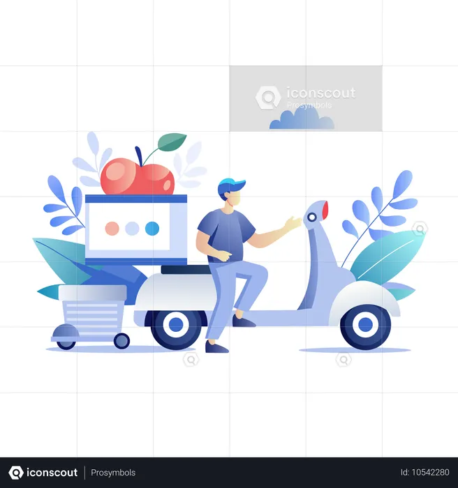 Delivery man provide Food Delivery  Illustration