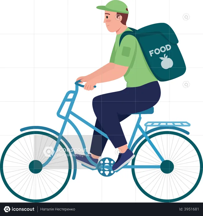 Delivery man reaching destination  Illustration