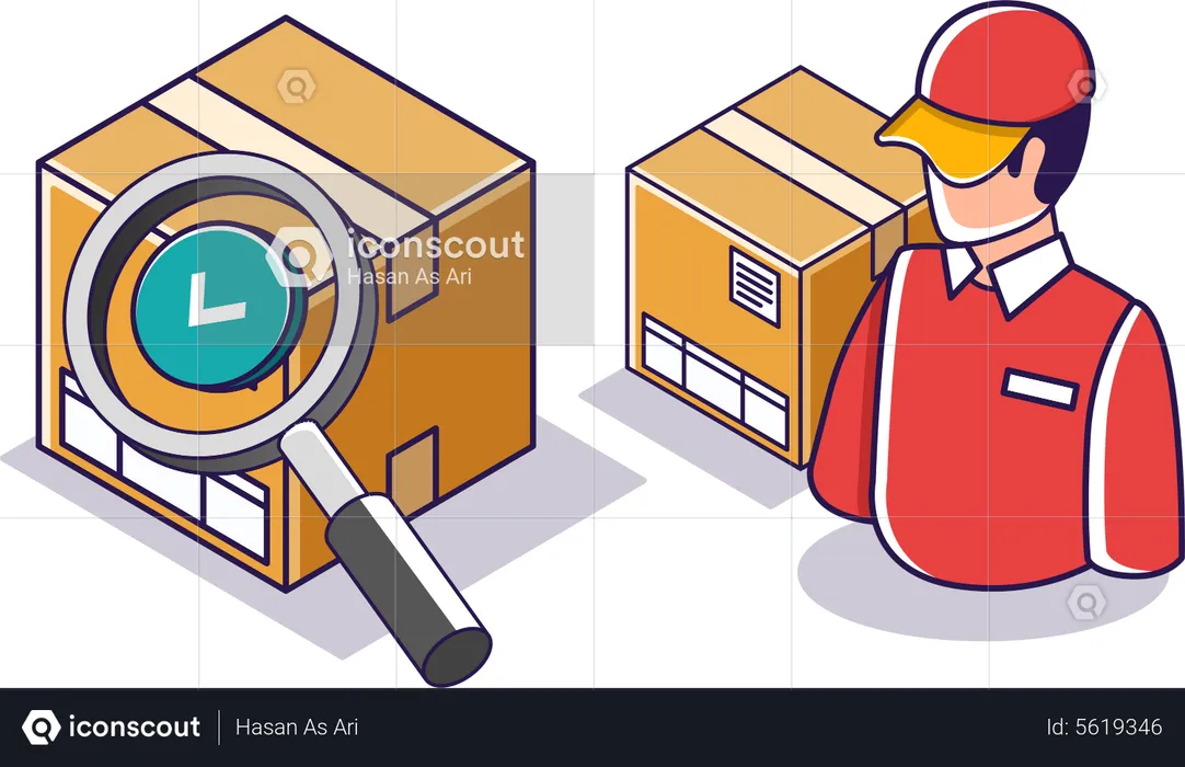 Delivery man with package  Illustration