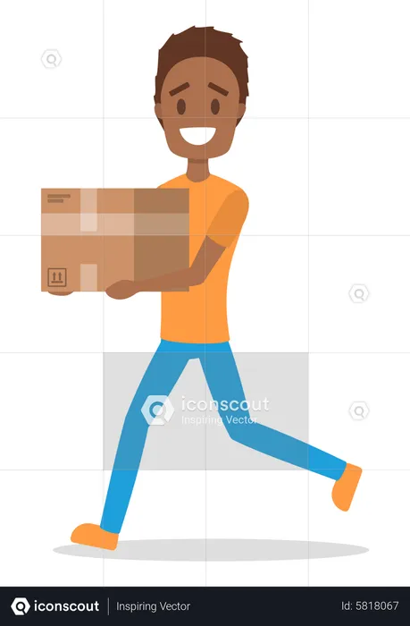 Delivery man with package  Illustration