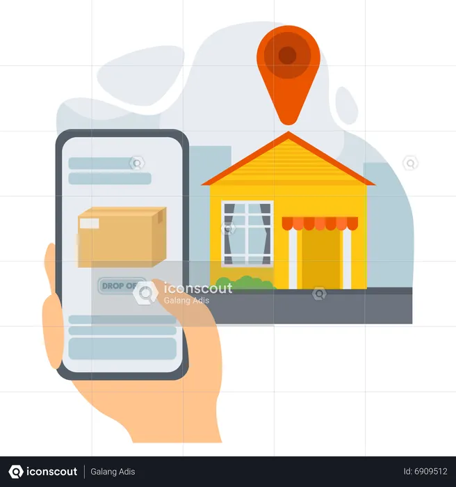 Delivery Maps Drop Off  Illustration