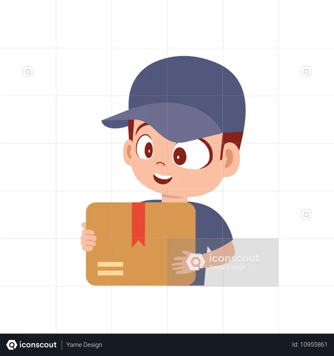 Delivery Men holding box  Illustration