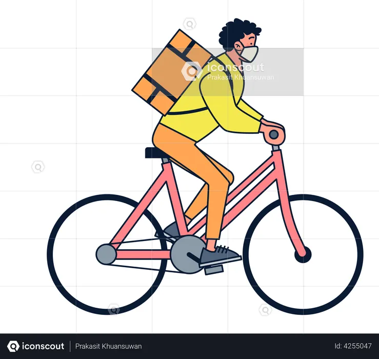 Delivery on bicycle  Illustration