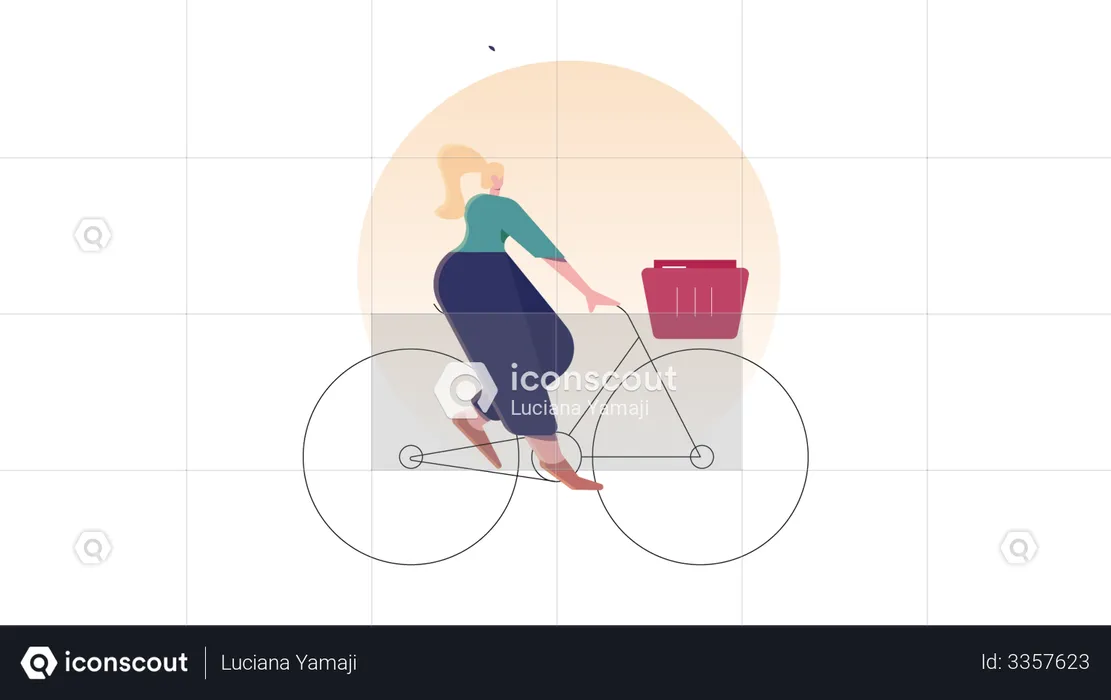Delivery On Cycle  Illustration
