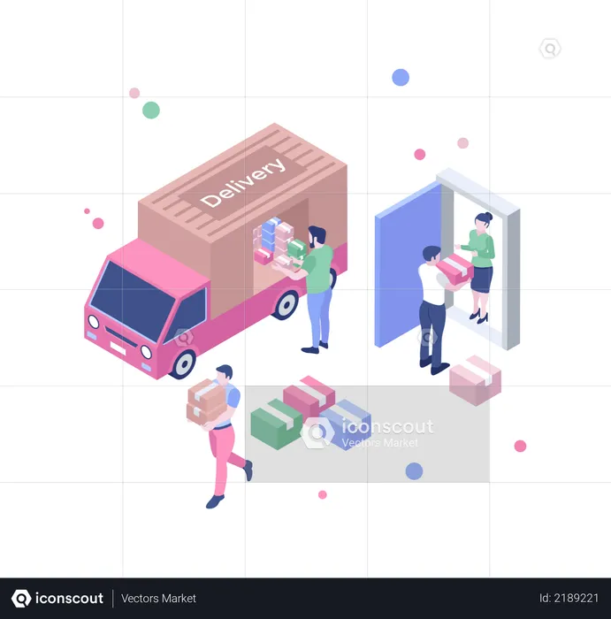 Delivery on truck  Illustration