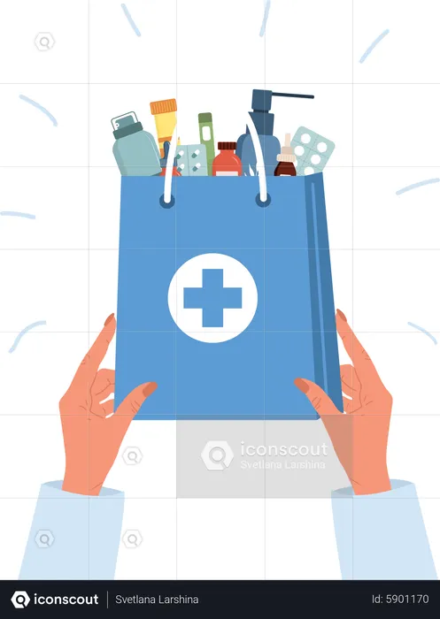 Delivery pharmacy service  Illustration