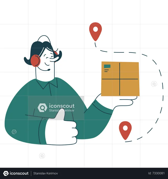 Delivery process customer care agent  Illustration